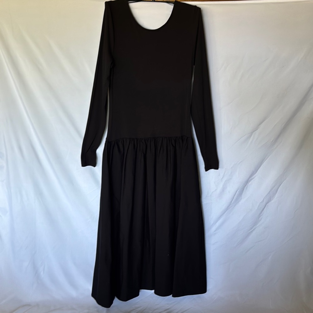 H&M Black Long Sleeve Scoop Neck Maxi Dress